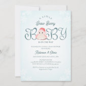 Winter Snow Bunny Baby shower Kaart (Voorkant)