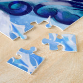 Winter Snow Cabin Landscape Art Jigsaw Puzzle Legpuzzel (Zijkant)