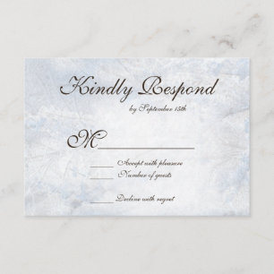 Winter Snow Camo Elegant Wedding RSVP-kaarten RSVP Kaartje