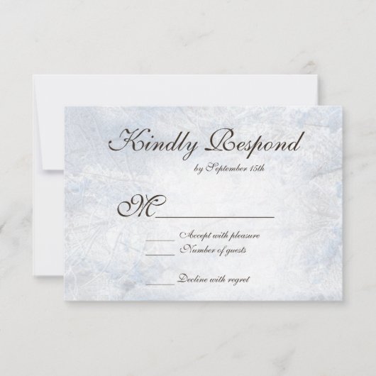 Winter Snow Camo Elegant Wedding RSVP-kaarten RSVP Kaartje (Voorkant)