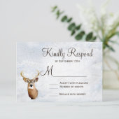 Winter Snow Camo Hunting Deer Wedding RSVP-kaarten RSVP Kaartje (Staand voorkant)