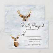 Winter Snow Camo Hunting Deer Wedding RSVP-kaarten RSVP Kaartje (Voorkant / Achterkant)
