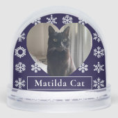 Winter Snow Cat Christmas Pet Photo Snow Globe Sneeuwbol (Voorkant)