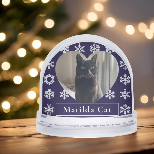 Winter Snow Cat Christmas Pet Photo Snow Globe Sneeuwbol