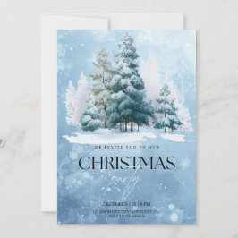 Winter Snow Christmas Party Invitation Kaart