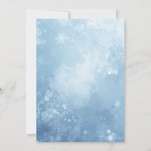 Winter Snow Christmas Party Invitation Kaart (Achterkant)