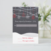 Winter Snow Christmas Wedding RSVP Kaart (Staand voorkant)