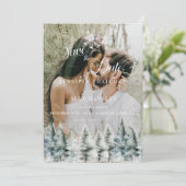 Winter Snow Christmas Wedding Save the Date Invita Kaart (Staand voorkant)