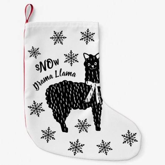 Winter Snow Drama Llama Kleine Kerstsok (Voorkant)