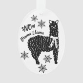 Winter Snow Drama Llama Ornament (voorkant)