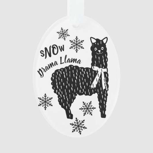 Winter Snow Drama Llama Ornament (voorkant)