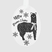 Winter Snow Drama Llama Ornament (achterkant)