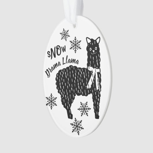 Winter Snow Drama Llama Ornament (voorkant)