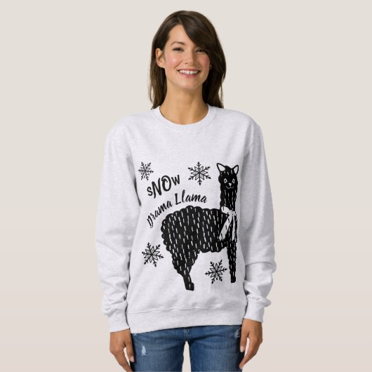Winter Snow Drama Llama Trui (Voorkant volledig)
