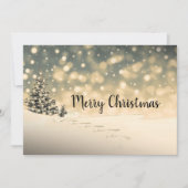 Winter Snow Evergreen Tree Merry-kerstkaart Feestdagenkaart (Voorkant)