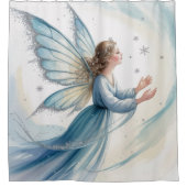 Winter Snow Fairy Watercolor Art Douchegordijn (Voorkant)