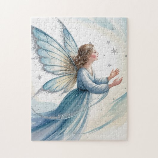 Winter Snow Fairy Watercolor Art  Legpuzzel (Verticaal)