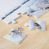 Winter Snow Farmhouse Scene Legpuzzel (Zijkant)
