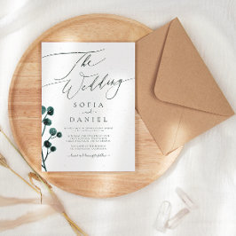 Winter Snow Floral Wedding Kaart