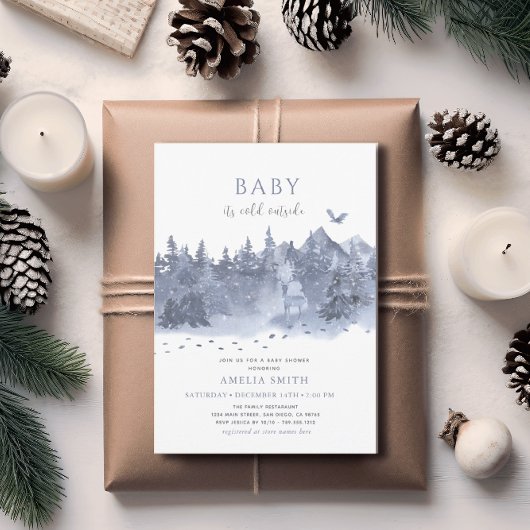 Winter Snow Forest Baby Het is koud buiten Kaart