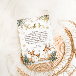 Winter Snow Forest Baby shower Bedankkaart