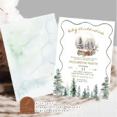 Winter Snow Forest Baby shower Kaart