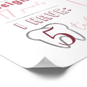 Winter Snow Forest Eerste Verjaardag Stats Foto Poster (Hoek)