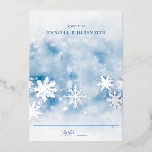 Winter Snow Forest Folie Trouwtafel Place Card Folie Uitnodiging (Voorkant)