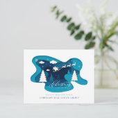 Winter Snow Forest Kerstvakantie Groeten Briefkaart (Staand voorkant)