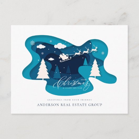 Winter Snow Forest Kerstvakantie Groeten Briefkaart (Voorkant)