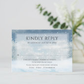 Winter Snow Forest Trouwdag RSVP Kaartje (Staand voorkant)