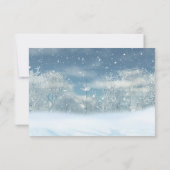 Winter Snow Forest Trouwdag RSVP Kaartje (Achterkant)