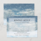 Winter Snow Forest Trouwdag RSVP Kaartje (Voorkant / Achterkant)