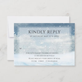 Winter Snow Forest Trouwdag RSVP Kaartje