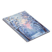 Winter Snow Forest Watercolor Woods Painting Card Notitieboek (Rechterzijde)