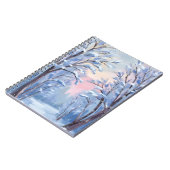 Winter Snow Forest Watercolor Woods Painting Card Notitieboek (Linkerzijde)
