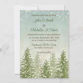 Winter Snow Forest Wedding Invitation Kaart (Voorkant)