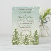 Winter Snow Forest Wedding Invitation Kaart (Staand voorkant)