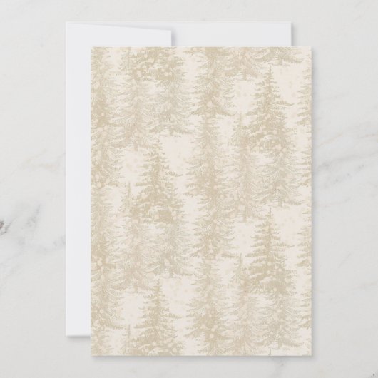 Winter Snow Forest Wedding Invitation Kaart (Achterkant)
