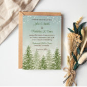 Winter Snow Forest Wedding Invitation Kaart