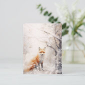 Winter Snow Fox Briefkaart (Staand voorkant)