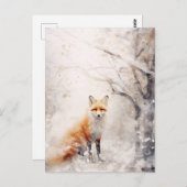 Winter Snow Fox Briefkaart (Voorkant / Achterkant)