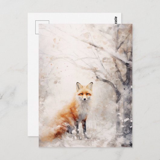 Winter Snow Fox Briefkaart (Voorkant / Achterkant)
