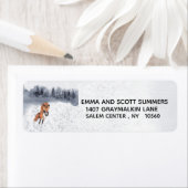 Winter Snow Fox Holiday Adres Etiket (Insitu)