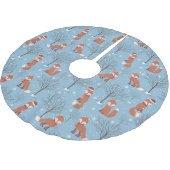 Winter Snow Fox Pattern Kerstboom Rok (Gekanteld)