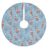 Winter Snow Fox Pattern Kerstboom Rok (Voorkant)