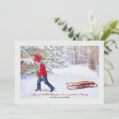 Winter Snow Frame Foto Vakantiewenskaart Feestdagenkaart (Staand voorkant)