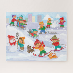 Winter Snow Fun Puzzle Legpuzzel
