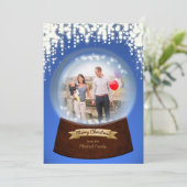 Winter Snow Glass Sparkle Holiday Feestdagenkaart (Staand voorkant)