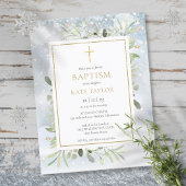 Winter Snow Greenery Baptism Invitation Uitnodiging Briefkaart